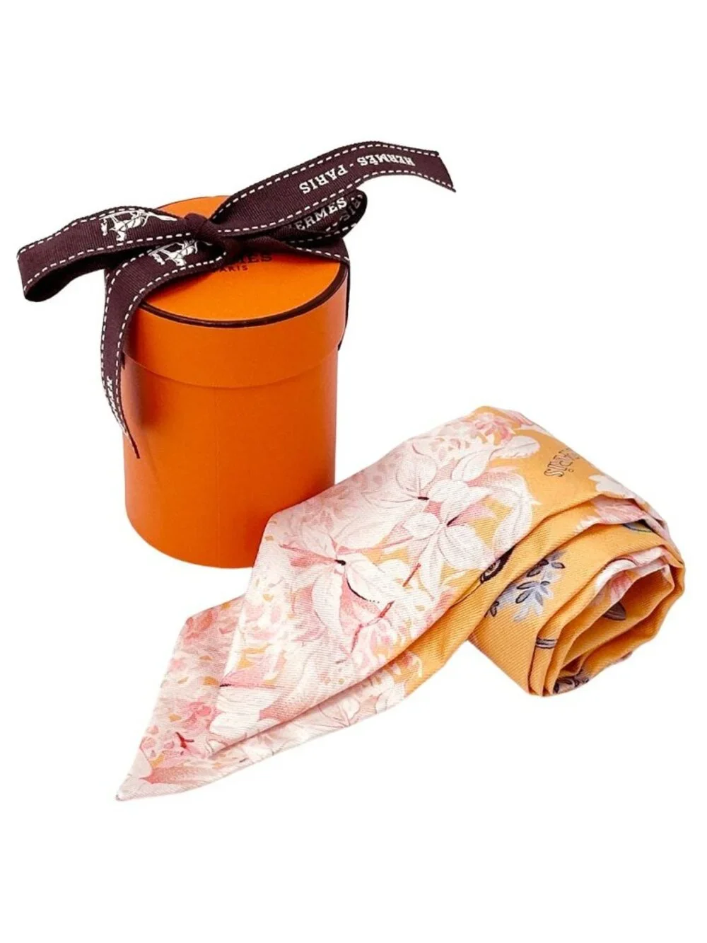 Hermes Scarf Equateur Silk Apricot Cream Multicolor Orange